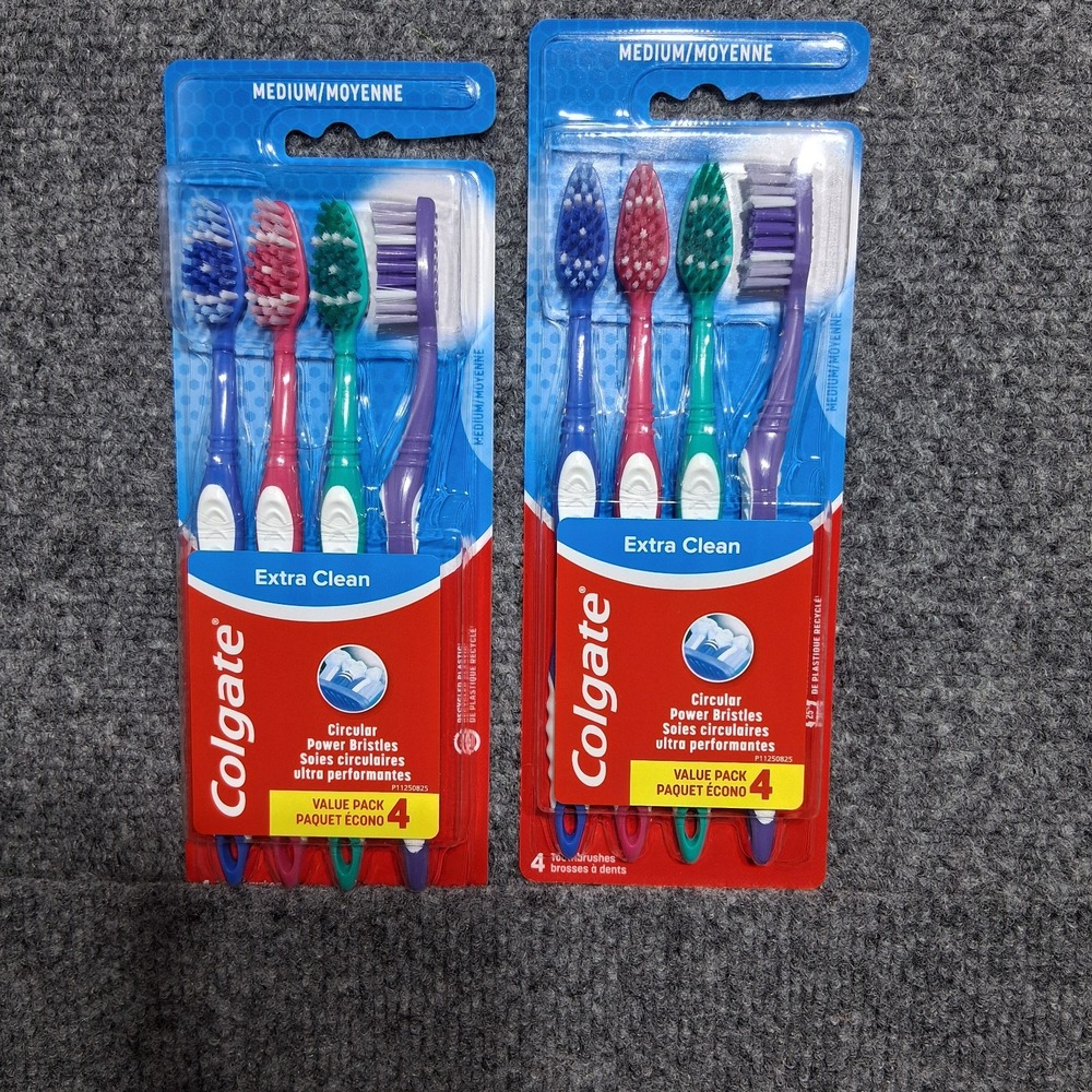 Colgate Extra Clean Toothbrush MEDIUM 2PK x 4Ct (8 total)‎ NEW!